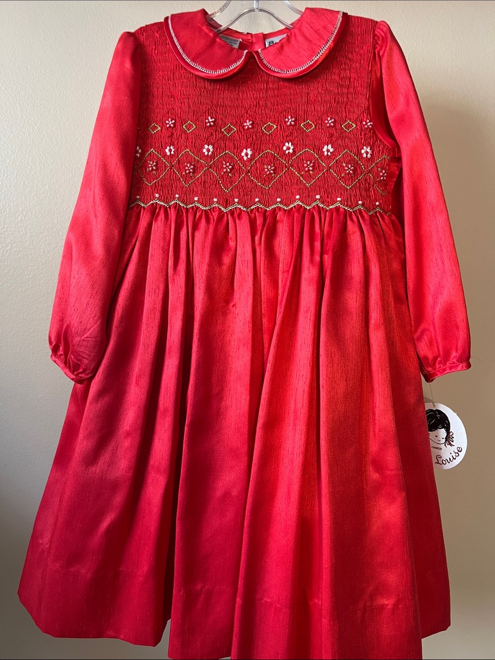 VTG NWT Sarah Louise Red Smocked Party Dress for Girls Size 5
